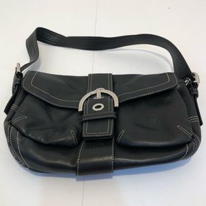 Black classic coach purse with chunky buckle